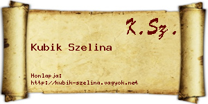 Kubik Szelina névjegykártya